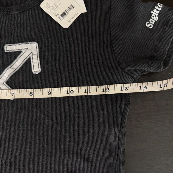 Free People Sagittarius Top Womens XS Horoscope Crop Baby Tee Laundry Room NEW - Picture 8 of 10